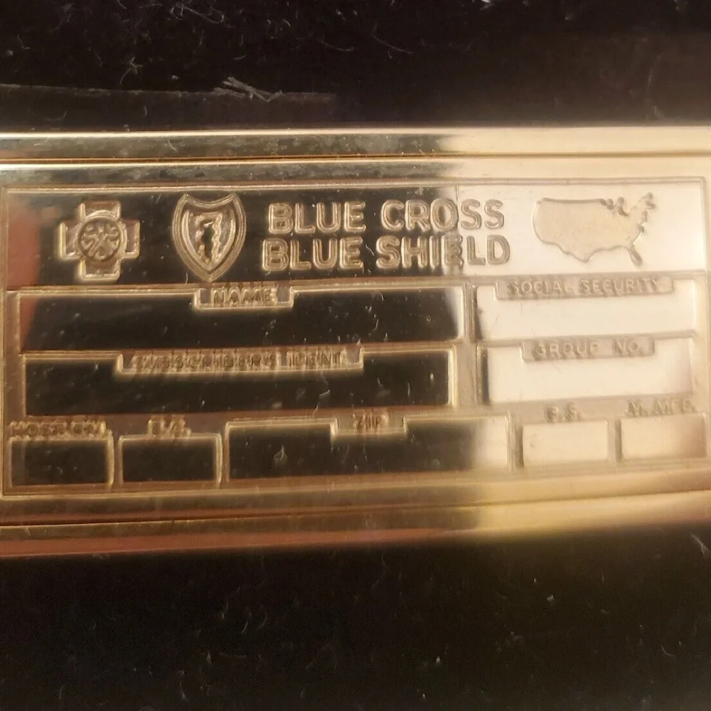 Anson Money Clip, Gold Tone. BLUE CROSS BLUE SHIELD. Vintage Rare